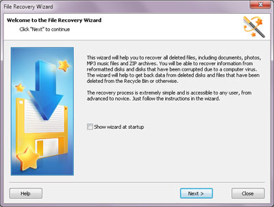 You can use the convenient step-by-step wizard for analyzing, searching for and saving deleted files