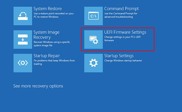 Reset UEFI settings