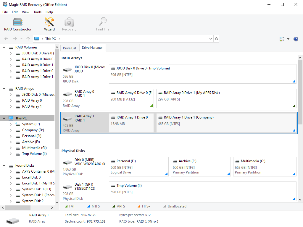 Recover Data from a RAID 10 Array with Magic RAID Recovery