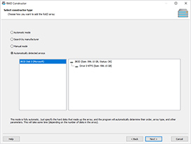 Automatically detected arrays