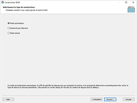 Configurations inconnues et options de récupération avancées